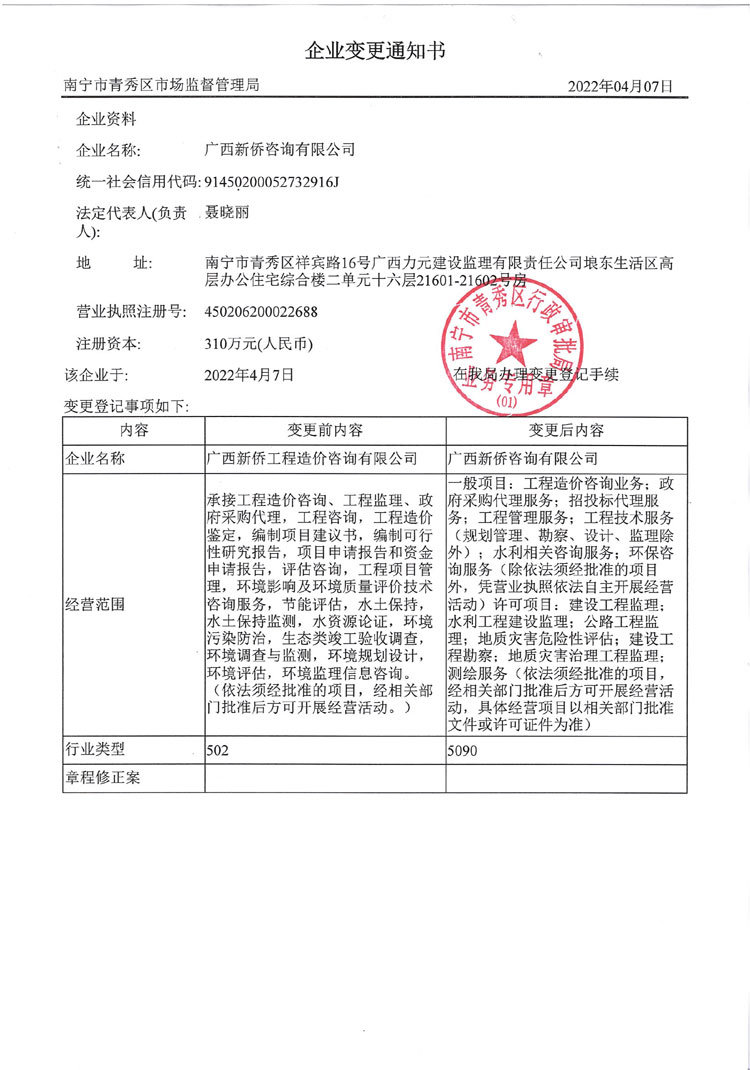 深圳变更备案通知书打印